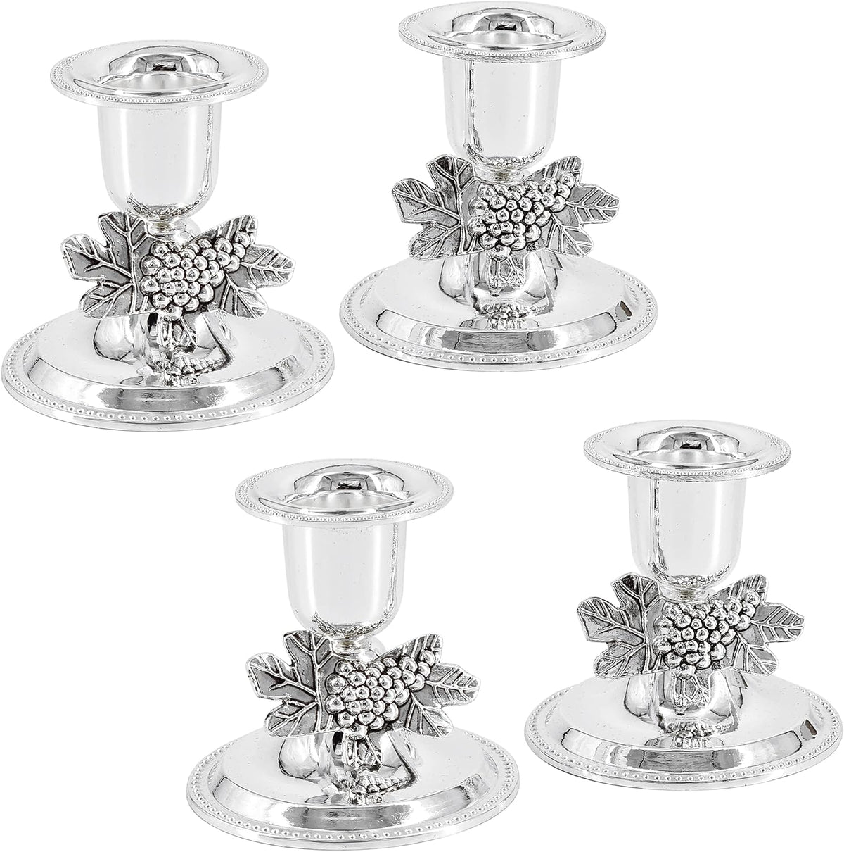 The Dreidel Company Shabbat Candlesticks Candle Holders Silver Plated, 2 Candlesticks Set (2-Pack)