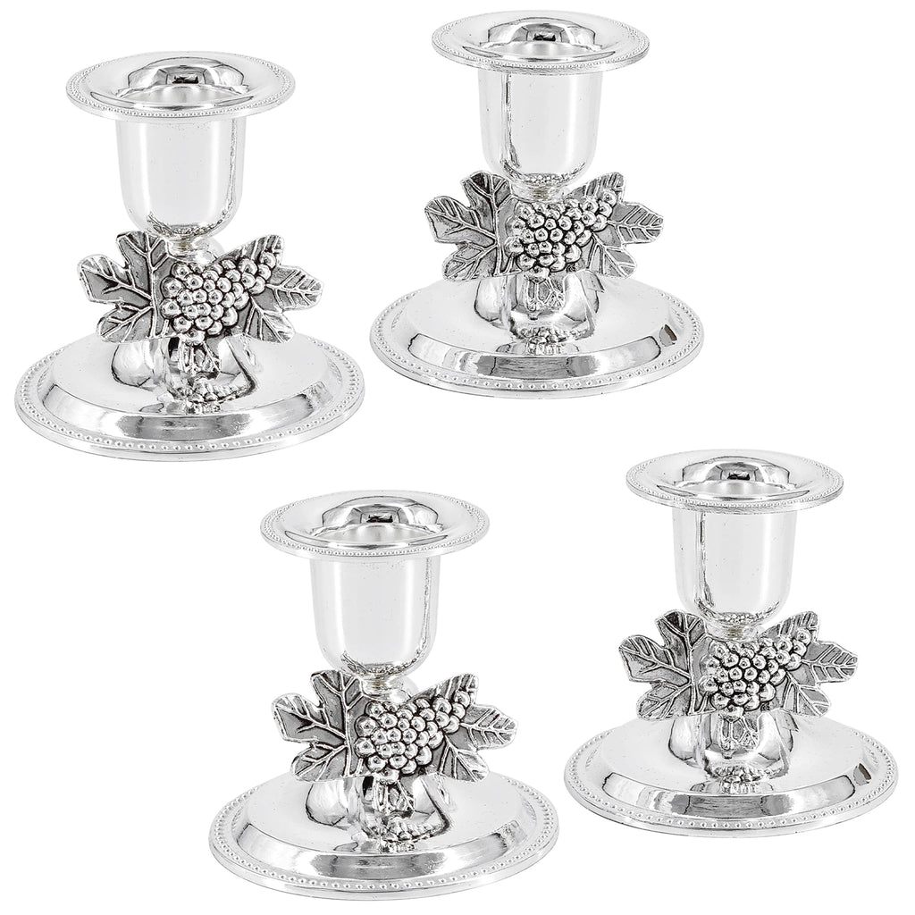 The Dreidel Company Shabbat Candlesticks Candle Holders Silver Plated, 2 Candlesticks Set (2-Pack)