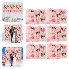 Pink Yellow Flower Wall Panels, Artificial Peony Rose Backdrop, 6Pcs 3D Silk Floral Panels for Wedding Decor, Party Background, Home Wall Decoration (40x60cm)