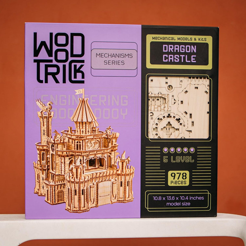 Wood Trick Dragon Castle 3D Wooden Puzzles for Adults to Build