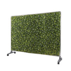 E&K H40xW40 inches Movable Privacy Hedge Fence Artificial Faux Grass Room Space Divider Boxwood Backdrops Stand Decor with Wheels
