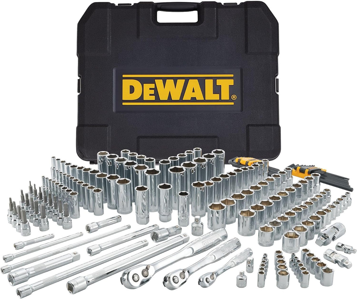 DEWALT 192 Pcs. Mechanics Tool Set, 1/2, 1/4, 3/8 Socket Set, SAE and Metric Socket Wrench Set, Hard Shell Tool Box (DWMT75049)