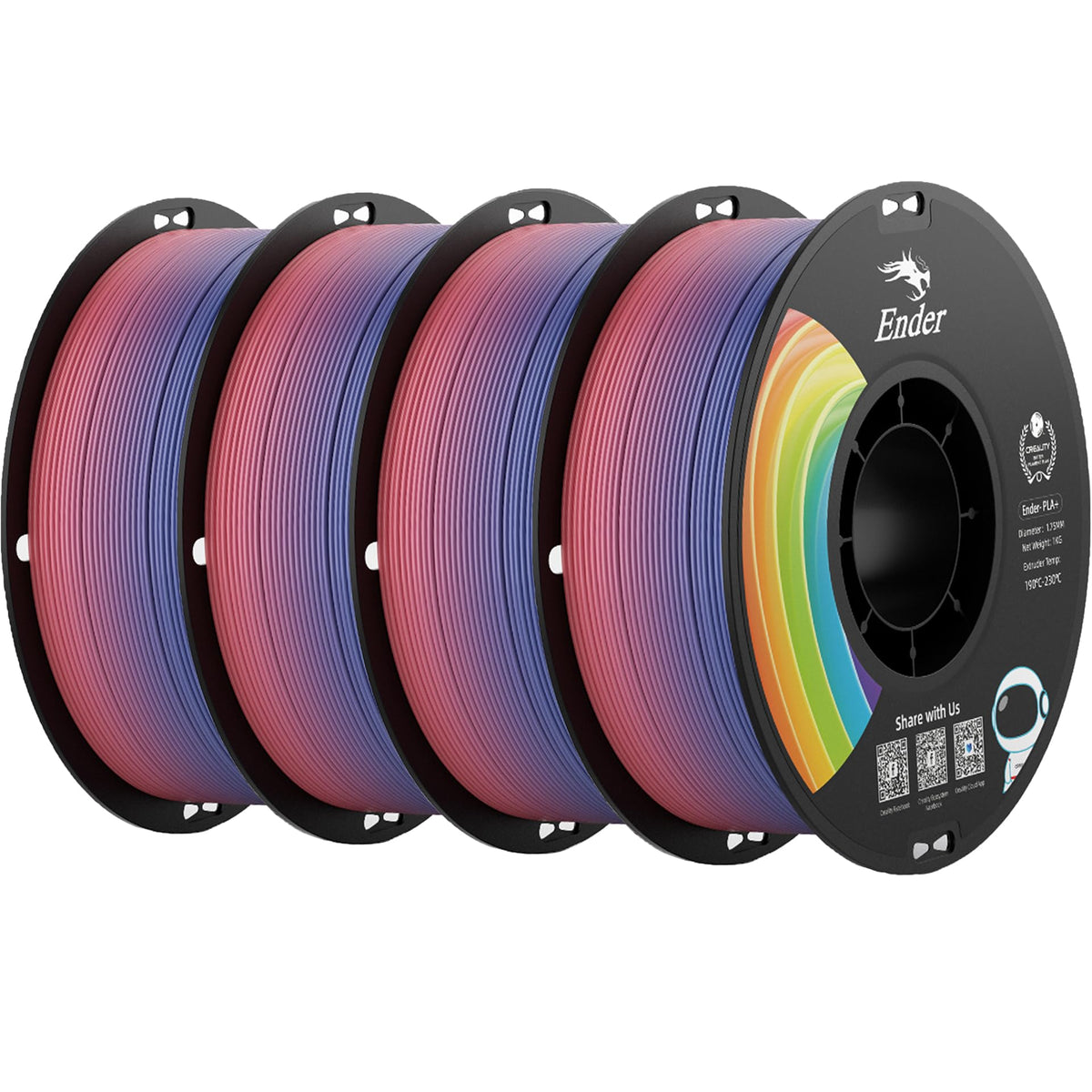 Creality PLA 3D Printer Filament, Multicolor, 12-Pack, 12KG Total