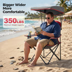 ALPHA CAMP Heavy Duty Canopy Camping Chairs with Adjustable Sunshade,2PC