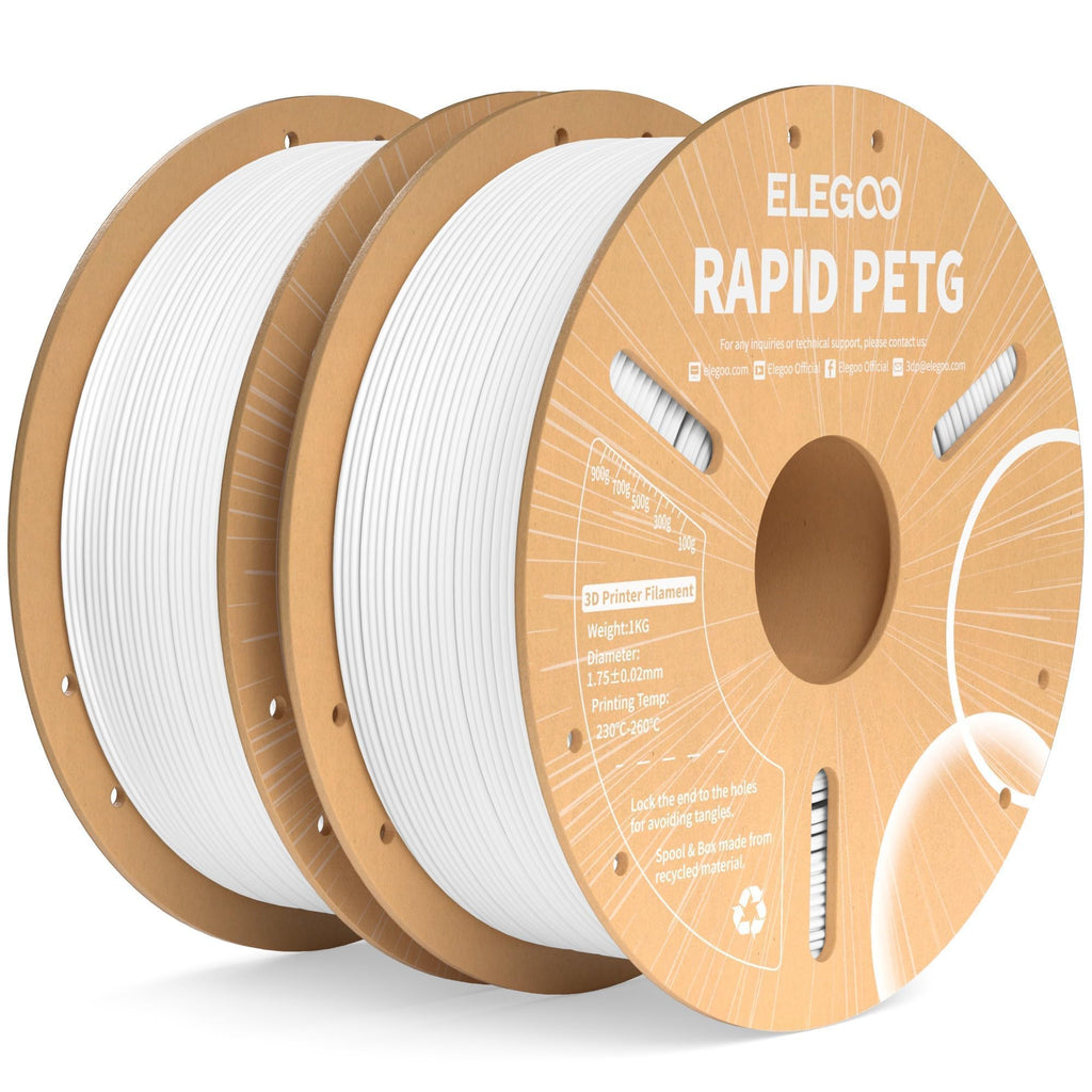 ELEGOO Rapid PETG 3D Printer Filament 1.75mm Black 10KG Bulk