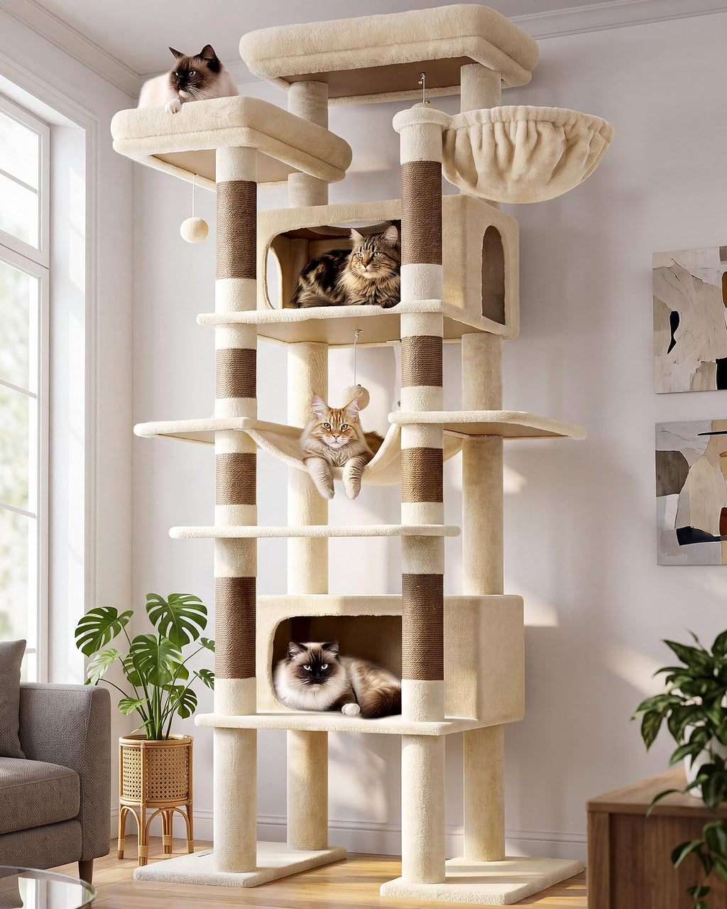 Globlazer Giant Tall Heavy Duty Cat Tower for Indoor Large Cats, F83B