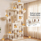 Heybly Cat Tree, 74.8'' Spacious & Tall Cat Tower for Large Cats HCT062MJ-1