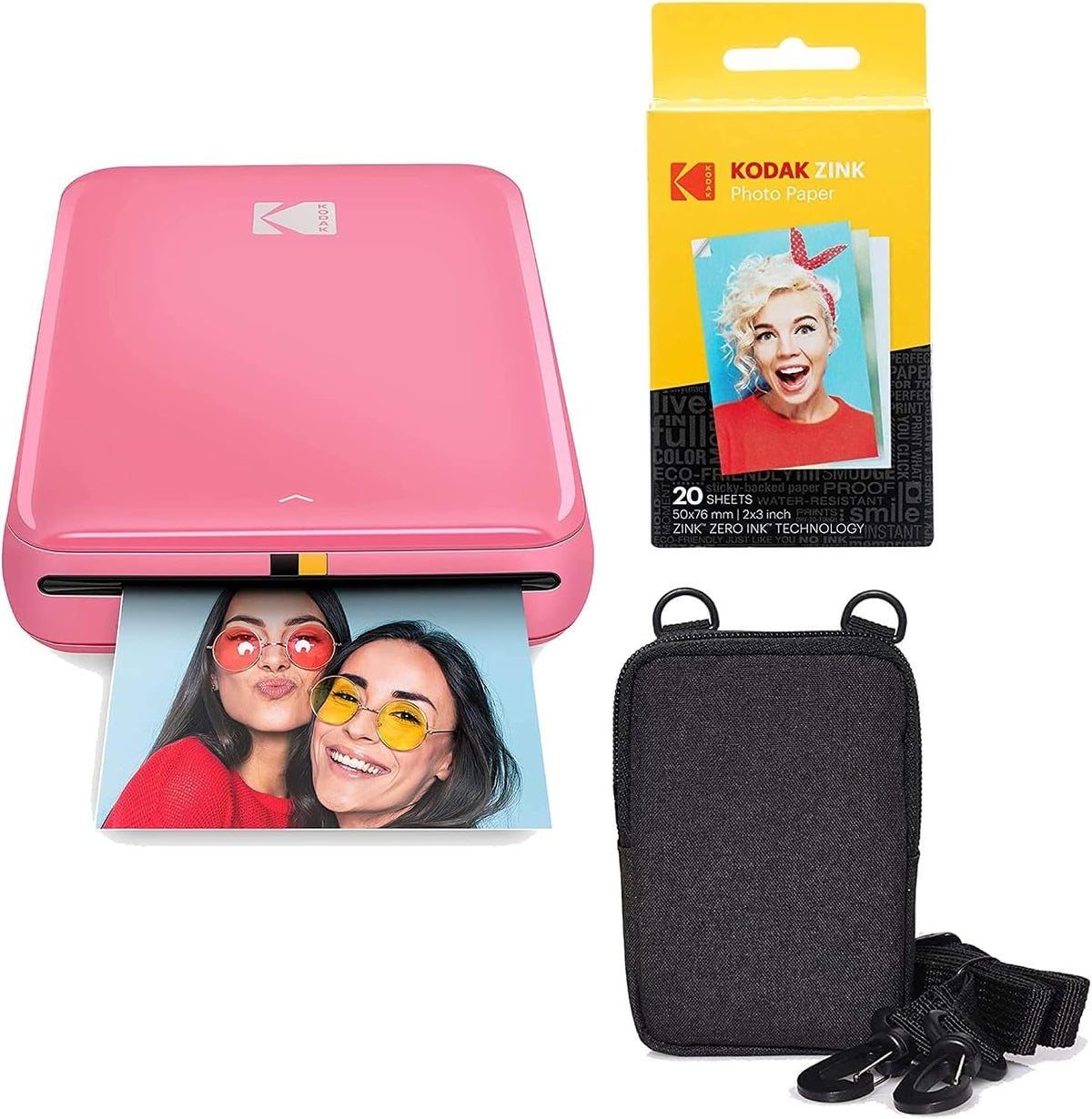 KODAK Step Wireless Mobile Photo Mini Printer (White) Go Bundle