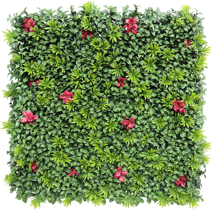 ECOOPTS 40"x40" Faux Ivy Privacy Fence Screen Artificial Boxwood Panels Topiary Hedge Plants for Indoor Outdoor Decoration, #1 Mixed Leave, 1 Pack