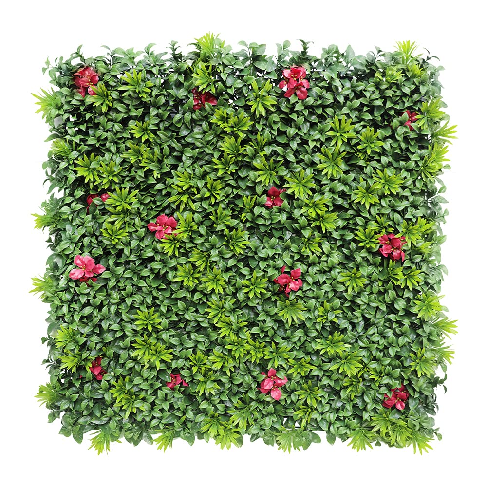 ECOOPTS 20"x20" Faux Ivy Privacy Fence Screen Artificial Boxwood Panels Topiary Hedge Plants for Indoor Outdoor Decoration, #3 Mixed Leaves, 28 Packs