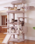 Heybly Cat Tree, 71-Inch-Tall Tower for Indoor Cats with 2 Perches HCT034G