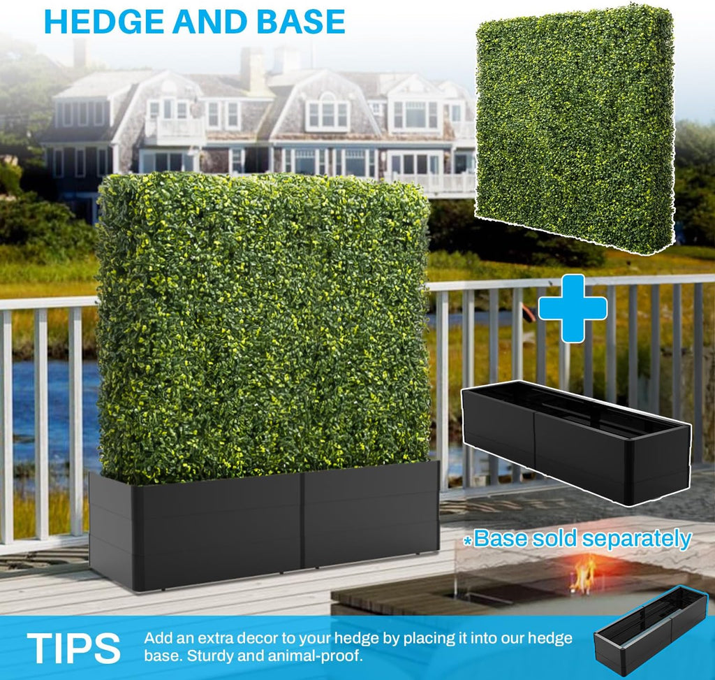 Patio Rigid Panel- Artificial Grass Wall Hedge 54" W x 36" H x 6" D Faux Boxwood Panels with Fake Plants Greenery Backdrop Room Divider Privacy Planters for Patio Office Balcony Porch
