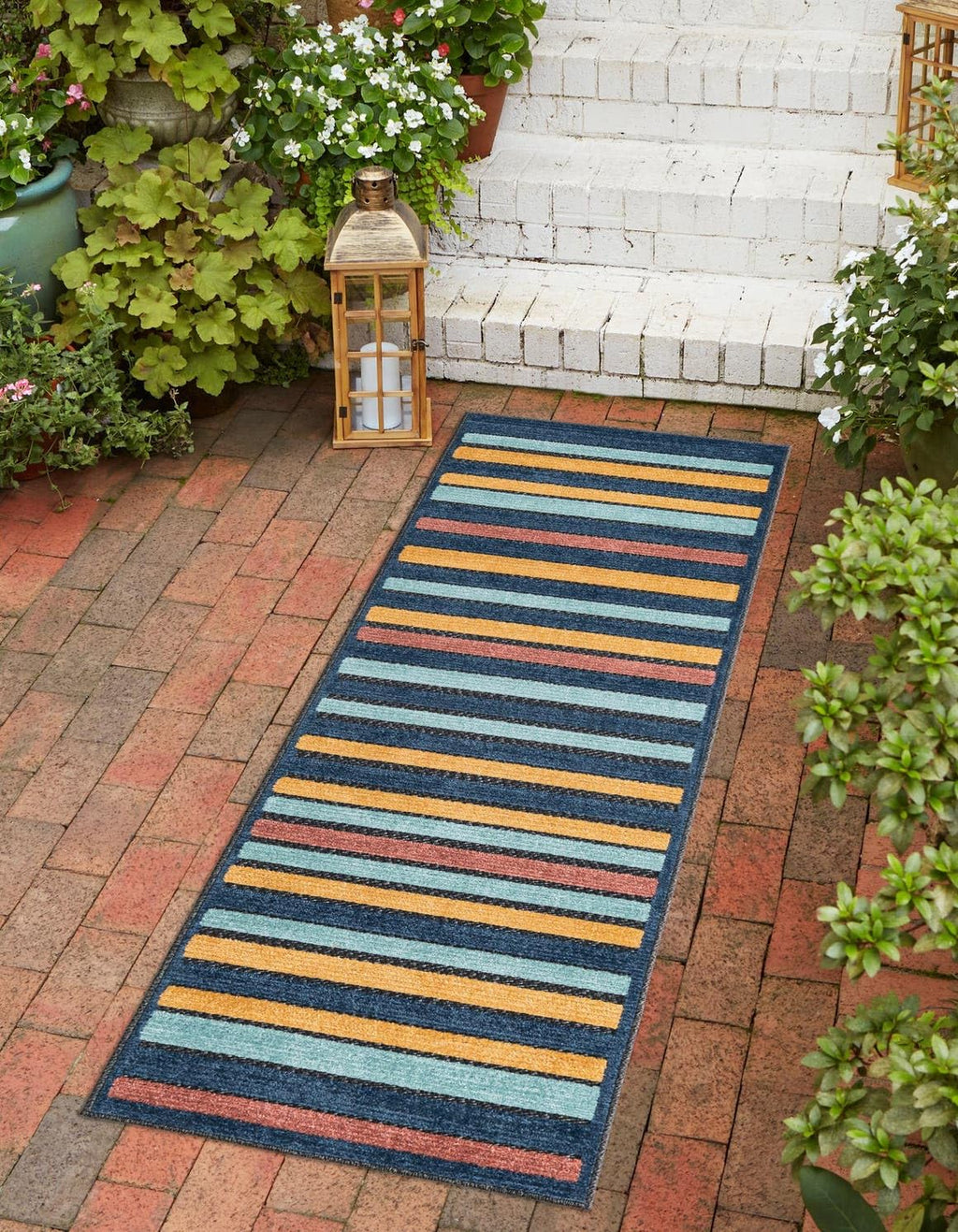 Unique Loom Belize Outdoor Collection Area Rug - Altun (7' 10" x 10' Rectangle, Charcoal/ Light Blue)
