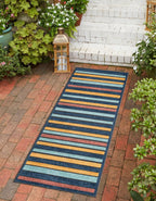 Unique Loom Belize Outdoor Collection Area Rug - Altun (7' 10" x 10' Rectangle, Charcoal/ Light Blue)