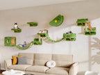 13-in-1 Cat Wall Shelves, Moon & Bridge Cat Wall Furniture, Beige