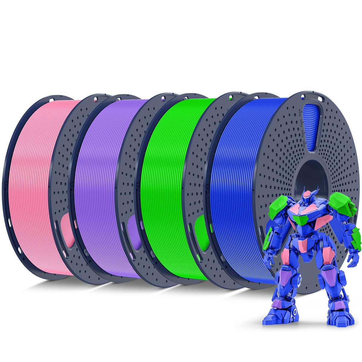 SUNLU PETG Filament 1.75mm,10kg,10 Packs Multi-Color