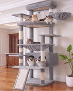 Heybly Cat Tree, 71-Inch-Tall Tower for Indoor Cats with 2 Perches HCT034G