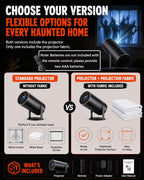 W/ Video Halloween Projector Scary Halloween Decorations，Black：No Fabric