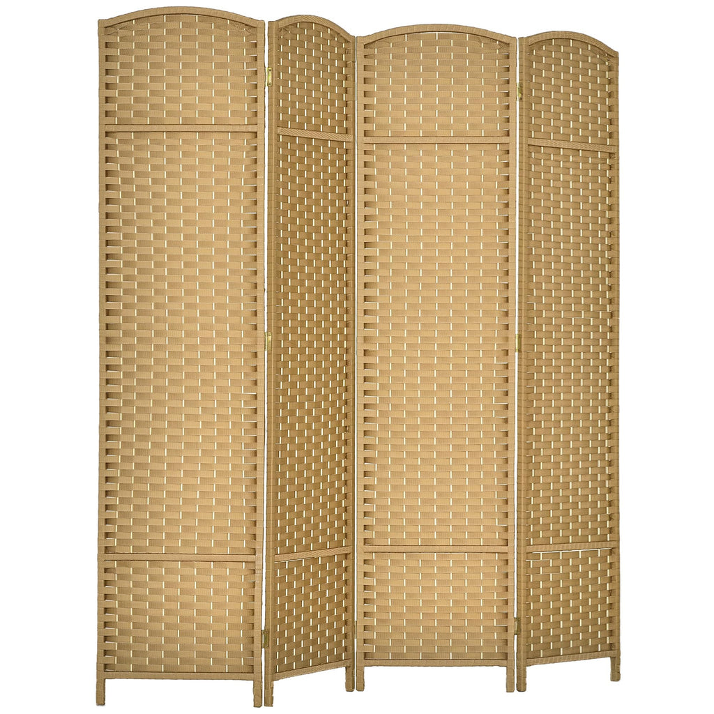 HOMCOM Room Divider 8 Panel Folding Privacy Screen 5.6' Tall Nature Wood
