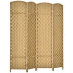 HOMCOM Room Divider 8 Panel Folding Privacy Screen 5.6' Tall Nature Wood