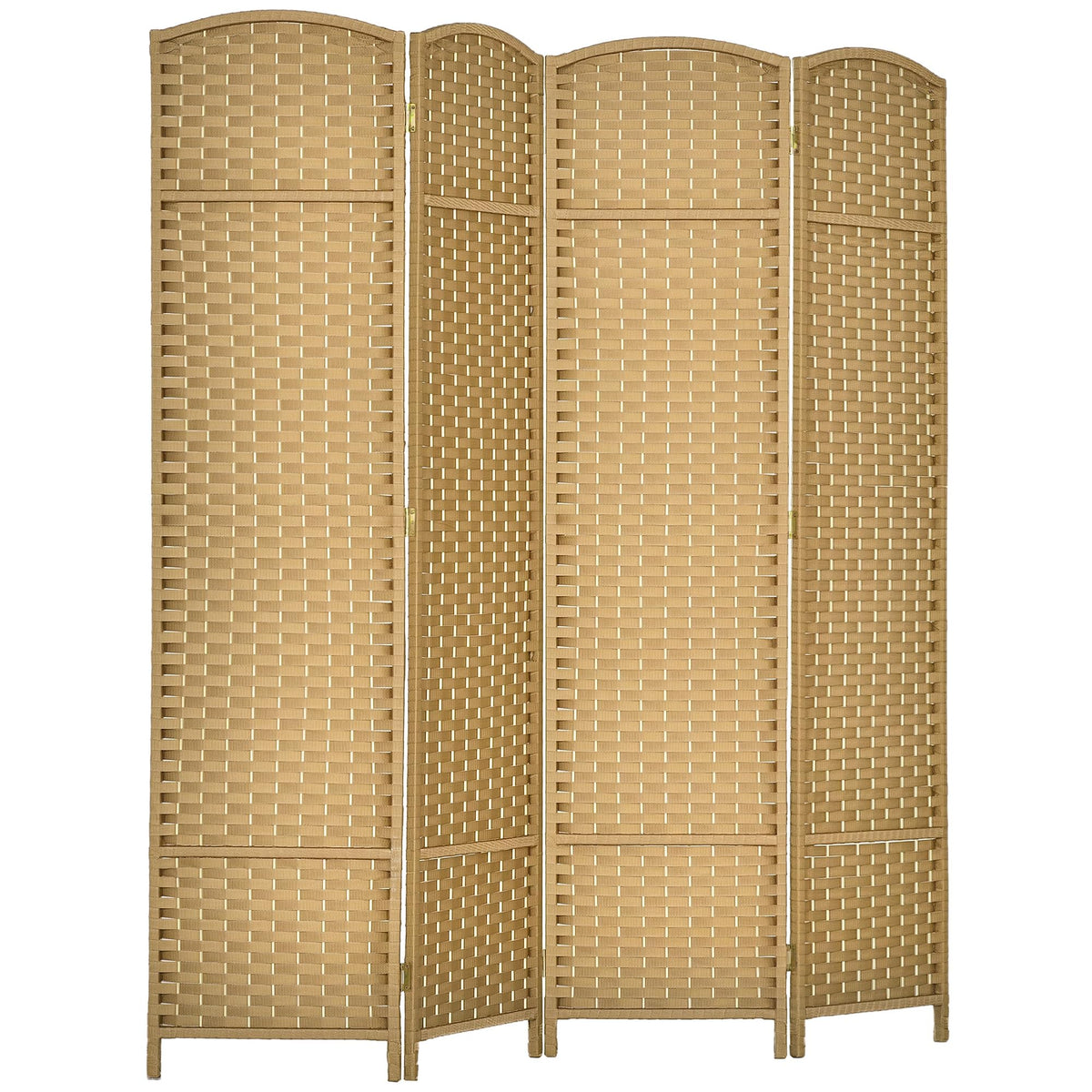 HOMCOM Room Divider 8 Panel Folding Privacy Screen 5.6' Tall Nature Wood