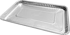 PACTOGO 11" x 7" x .75" Oblong Disposable Aluminum Foil Danish Cake Pans - Shallow Baking Sheets Ideal for Sweets, Cakes, Cookies (Pack of 100)
