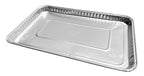 PACTOGO 11" x 7" x .75" Oblong Disposable Aluminum Foil Danish Cake Pans - Shallow Baking Sheets Ideal for Sweets, Cakes, Cookies (Pack of 100)