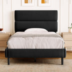 GRUSIGN King Size Platform Bed Frame with Velvet Headboard, Adjustable Height Wooden Slats Support, Upholstered Mattress Foundation, Fits Mattress or Mattress with Box Spring, Easy Assembly, Beige
