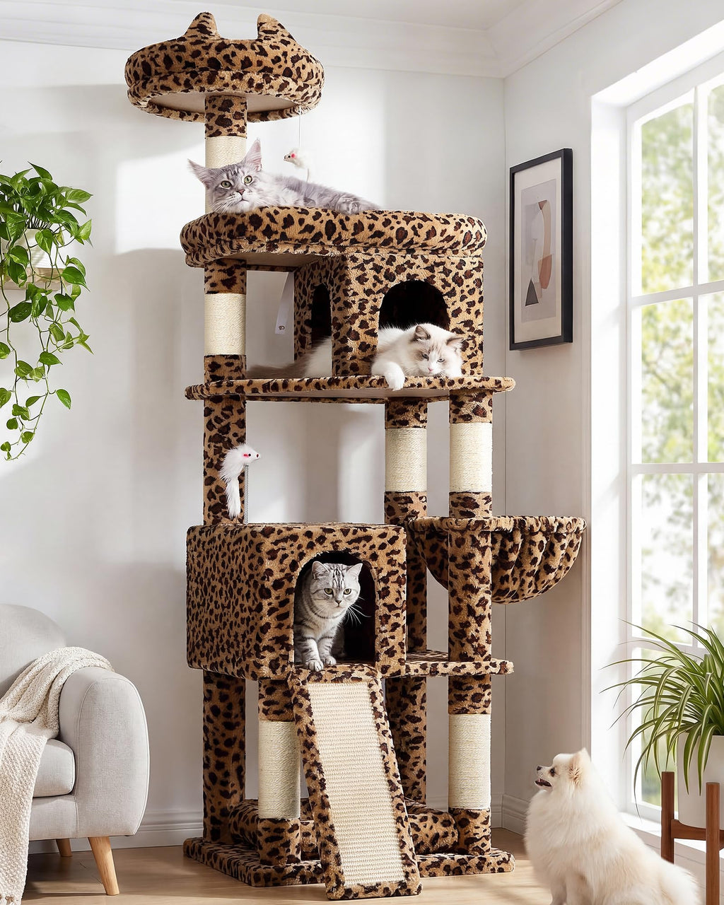 Globlazer S72 Heavy Duty Cat Trees for Large Cats 20 lbs+, Dark Gray