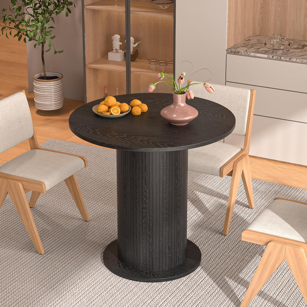 31.5 inch Round Dining Table for 2, Modern Farmhouse Kitchen Table