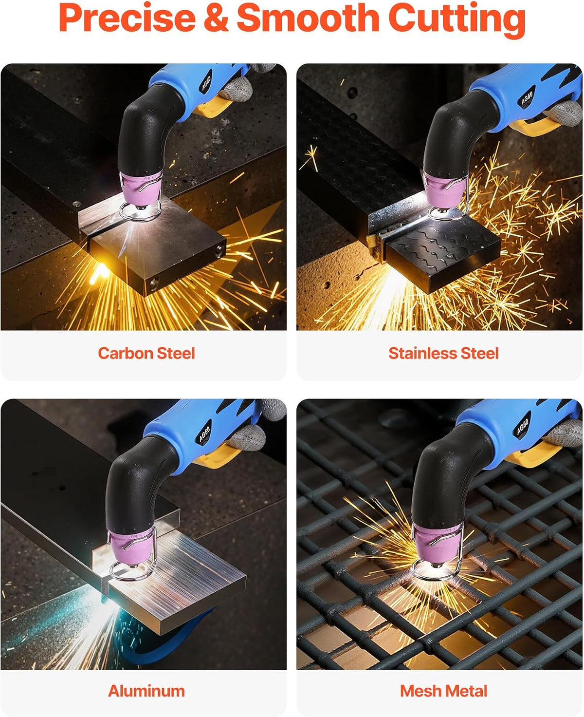 VEVOR Plasma Cutter, 65A Non-Touch Pilot Arc Plasma Cutting Machine, 110V/220V Dual Voltage Digital Display IGBT Inverter - with 2T/4T Function & Adjustable PA/PT Time for Home Repairs, Workshops