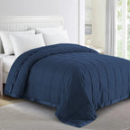 puredown® Blankets Queen Size - Soft Lightweight Down Blanket for Bed, Cozy Warm Luxury Bed Blanket with Satin Trim, White (90"X90")