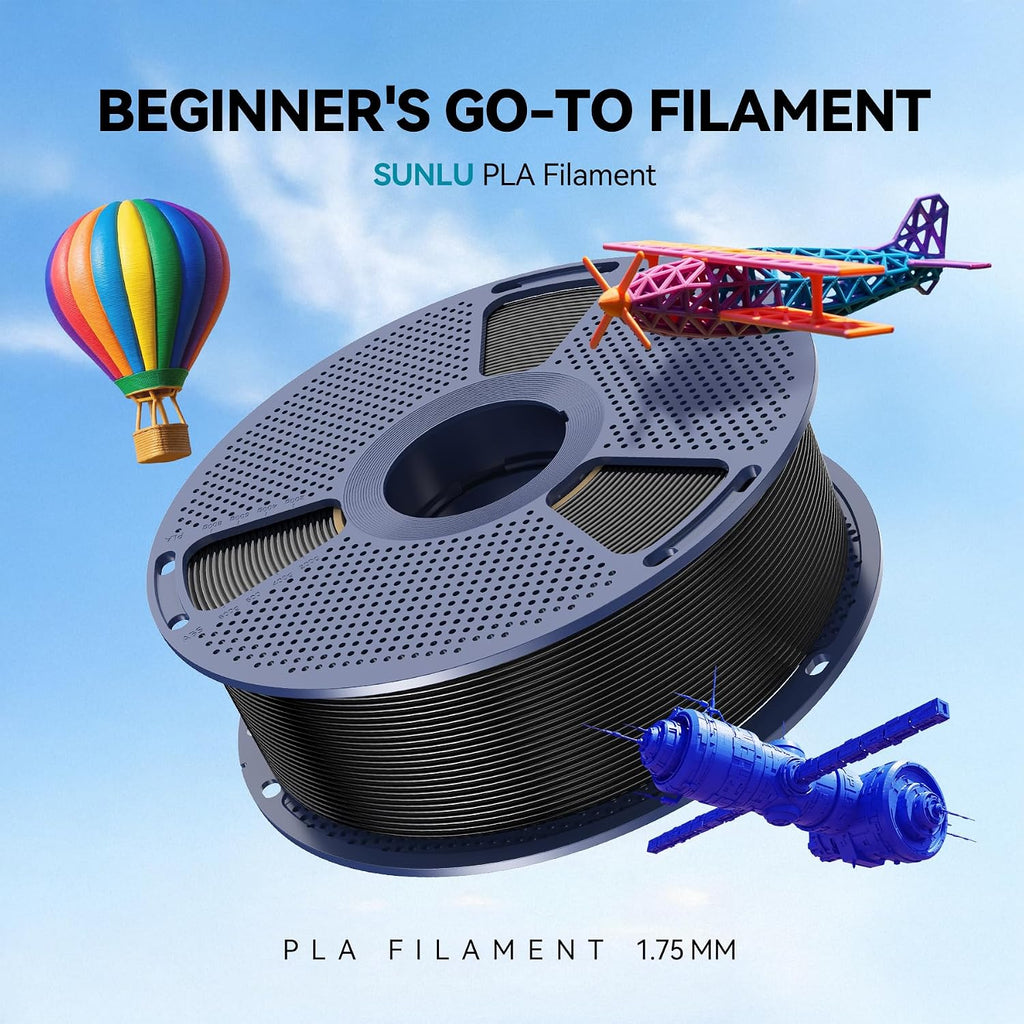 SUNLU PLA 3D Printer Filament, Black & White, 10-Pack, 10KG Total