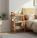Solid Wood Ladder Shelf, 3 Tier Open Bookcase Storage Shelf