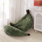 Banana Bean Bag Chair with Ottoman, Floor Sofa Bed with Footrest, Comfy Convertible Lounger for Adults, Plush Couch for Bedroom, Living Room or Dorm, L-Yellow