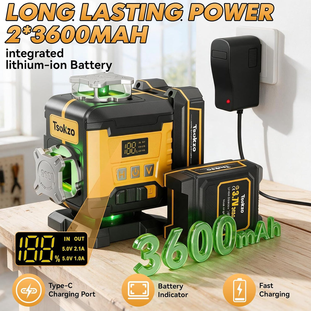 16 Lines Laser Level with Tripod, 4 X 360° Self Leveling for Construction