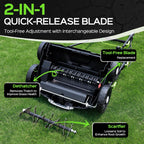 TIECTOWN 2026 Upgrade 16-Inch 15.5A Electric Dethatcher & Scarifier, Green