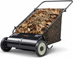 VEVOR Push Lawn Sweeper 26 Inch Leaf & Grass Collector 7 cu. ft. Hopper Bag