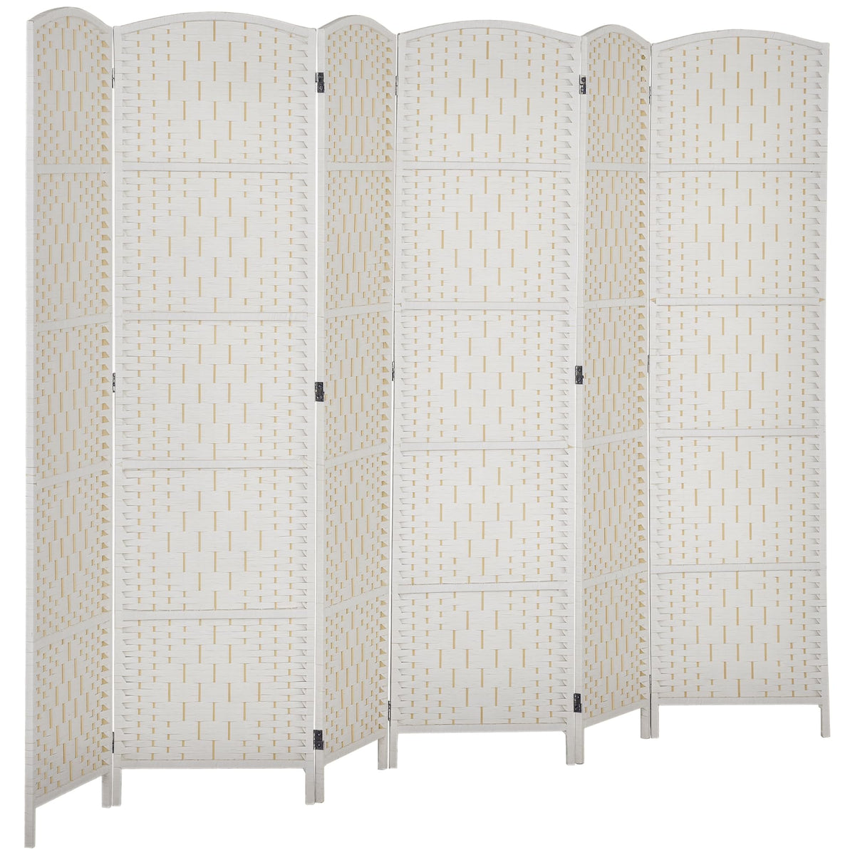 HOMCOM Room Divider 4-Panel, 6FT-Tall Folding Privacy Screen, Natural