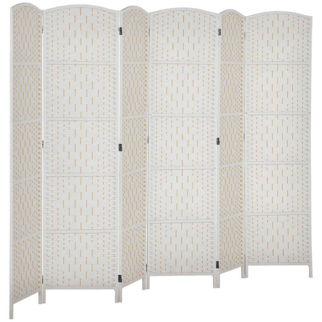 HOMCOM Room Divider 6-Panel, 6FT-Tall Folding Privacy Screen, Natural