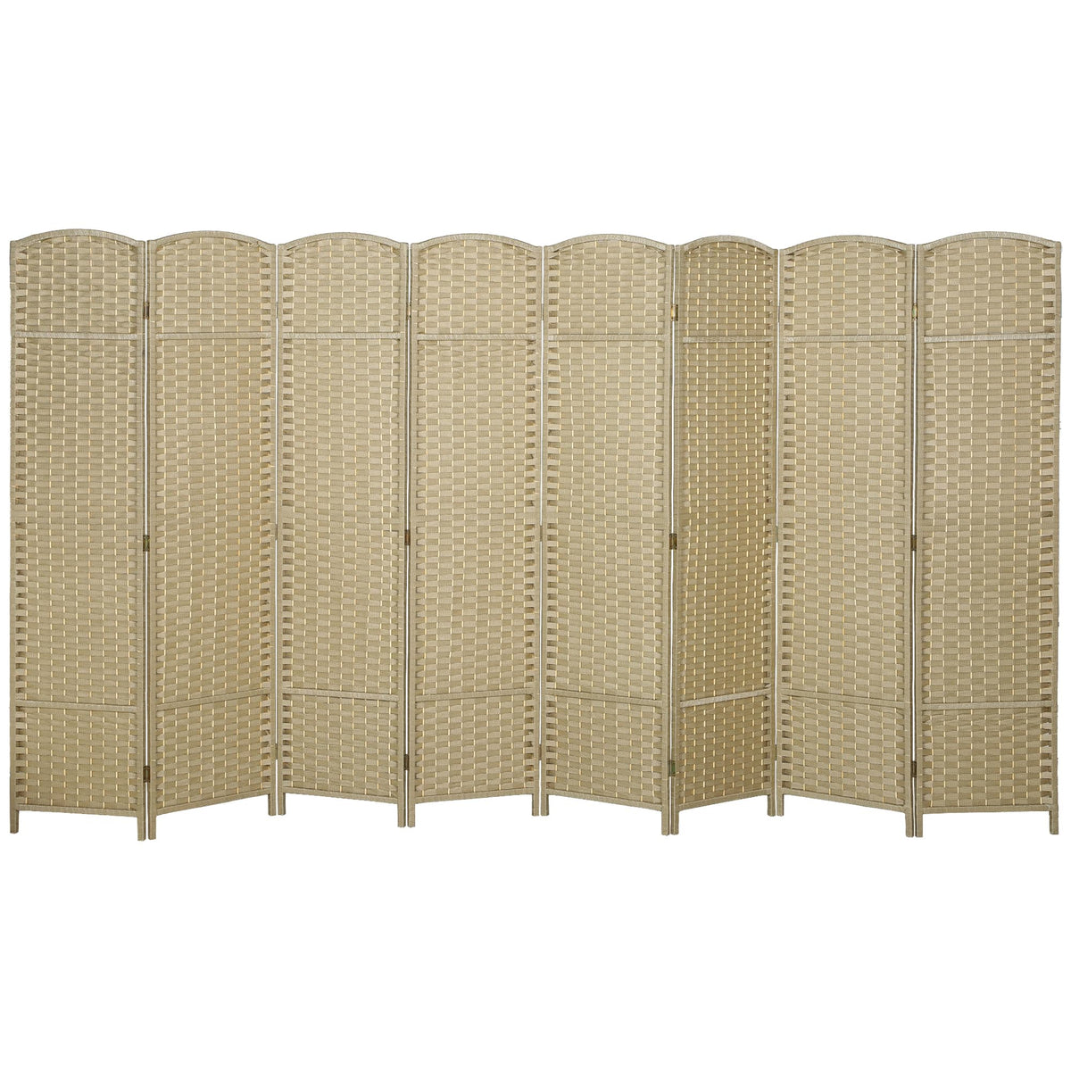 HOMCOM Room Divider 8 Panel Folding Privacy Screen 5.6' Tall Nature Wood