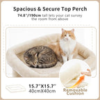 Heybly Cat Tree, 74.8'' Spacious & Tall Cat Tower for Large Cats HCT062MJ-1