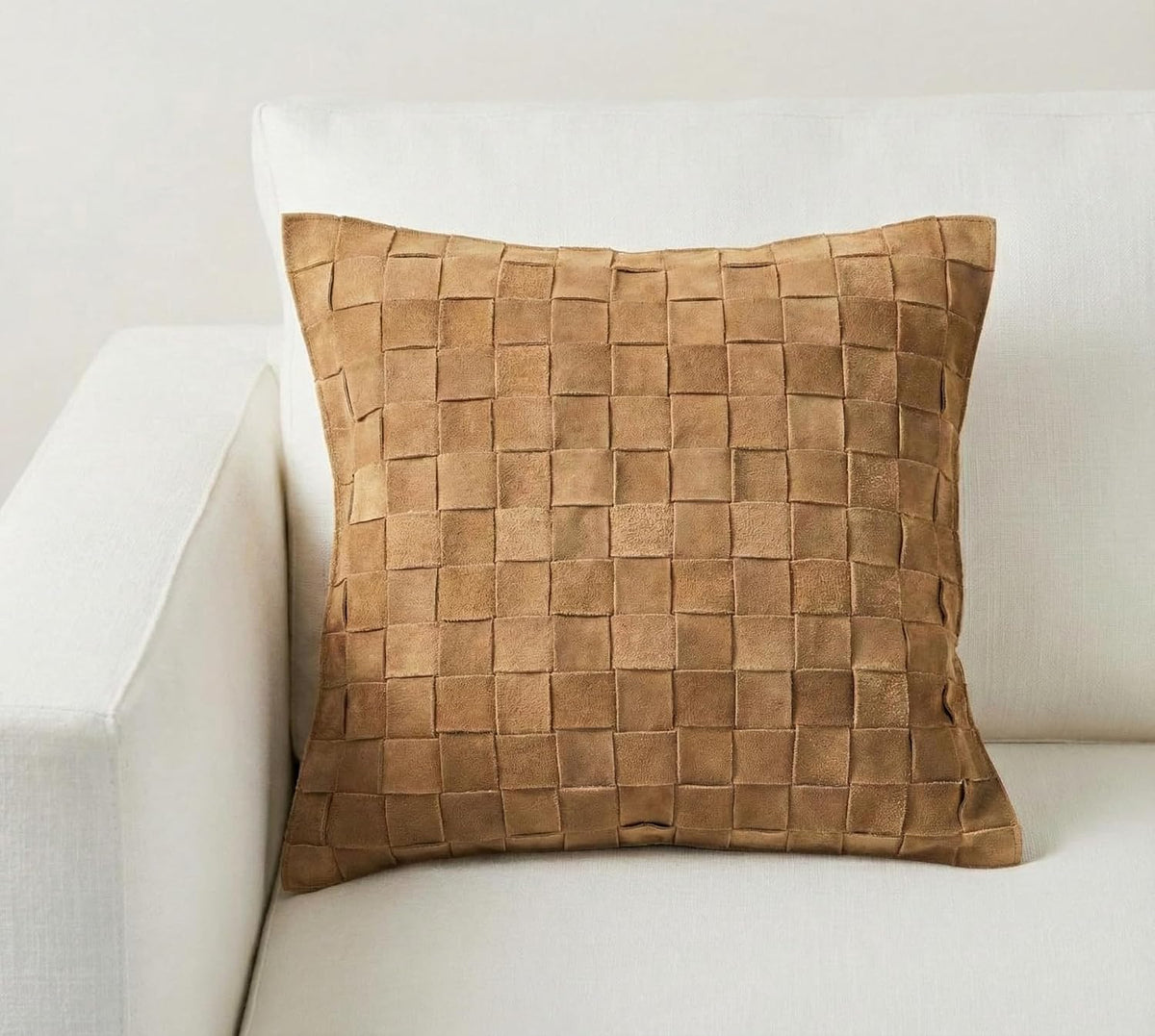 Genuine Lamb Leather Cushion Pillow Cover - Luxury Leather Pillow Case - Modern, Boho, Farmhouse Home Decor - Bedroom Couch, Living Room, Sofa Bed