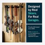 StoreYourBoard Ski Rack Wall Mount – Heavy-Duty Steel Ski Wall Mount Holds Up to 16 Pairs of Skis, Space-Saving Ski Rack for Garage, Home, or Cabin – Durable Wall Storage Organizer - Holds Up to 200lb