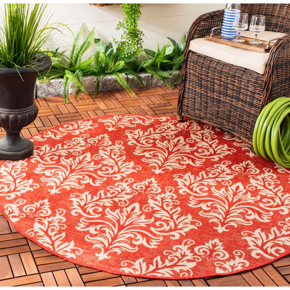 SAFAVIEH Courtyard Collection 5'3" x 7'7" Black/Cream CY6930 Indoor/ Outdoor Waterproof Easy-Cleaning Patio Backyard Mudroom Area-Rug