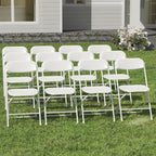 10 Pack White Folding Chairs for School Events Wedding Party Picnic