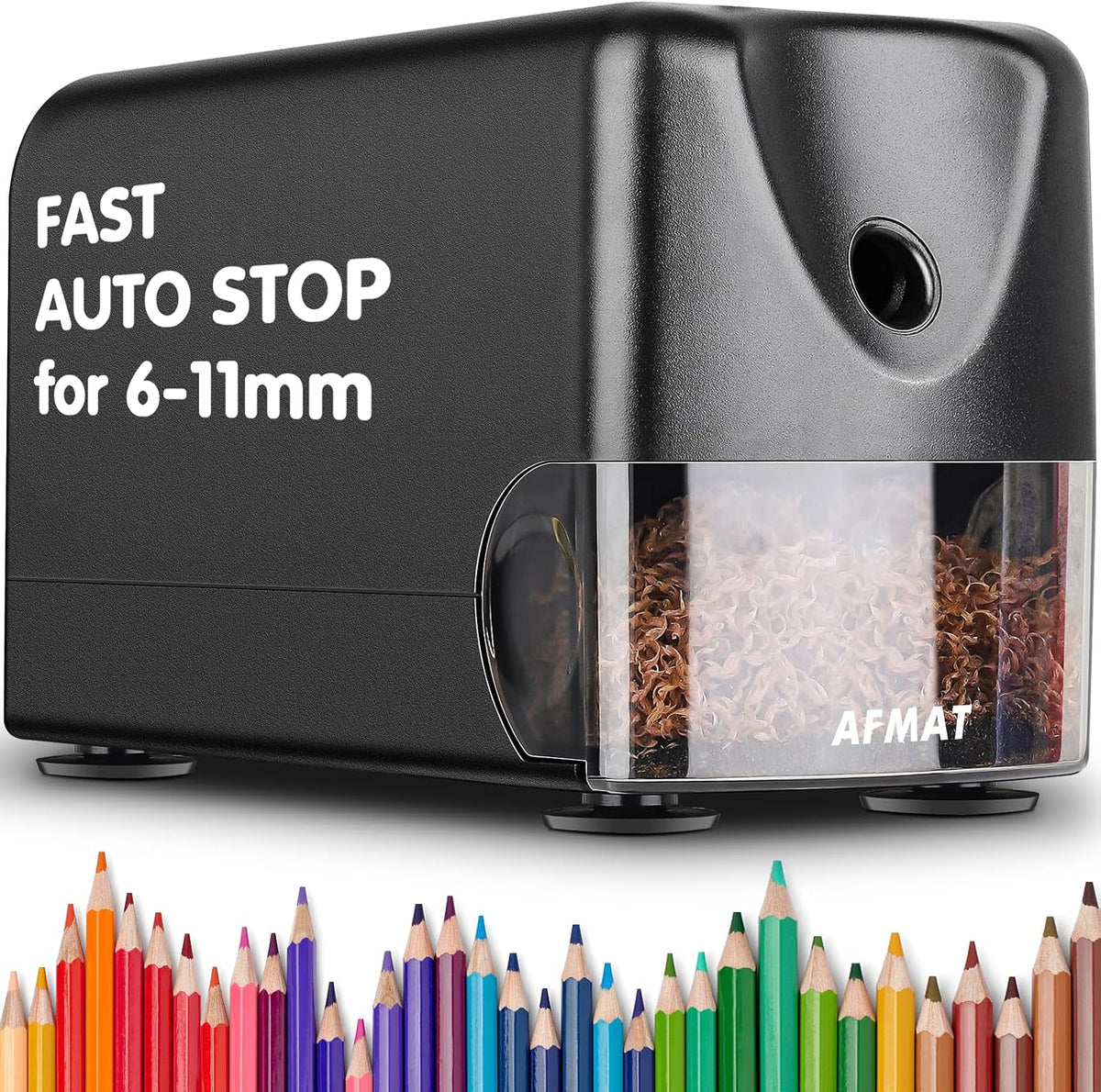AFMAT Electric Pencil Sharpener for 6-8mm Pencils and Electric Pencil Sharpener 6-11mm Pencils, 2 Pack