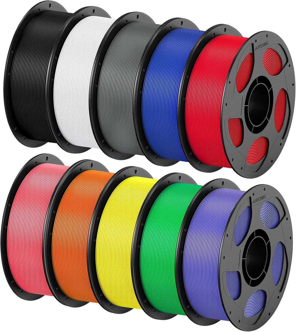 ANYCUBIC PETG Filament 1.75mm, Multicolor Bundle 10KG, Reusable Spool