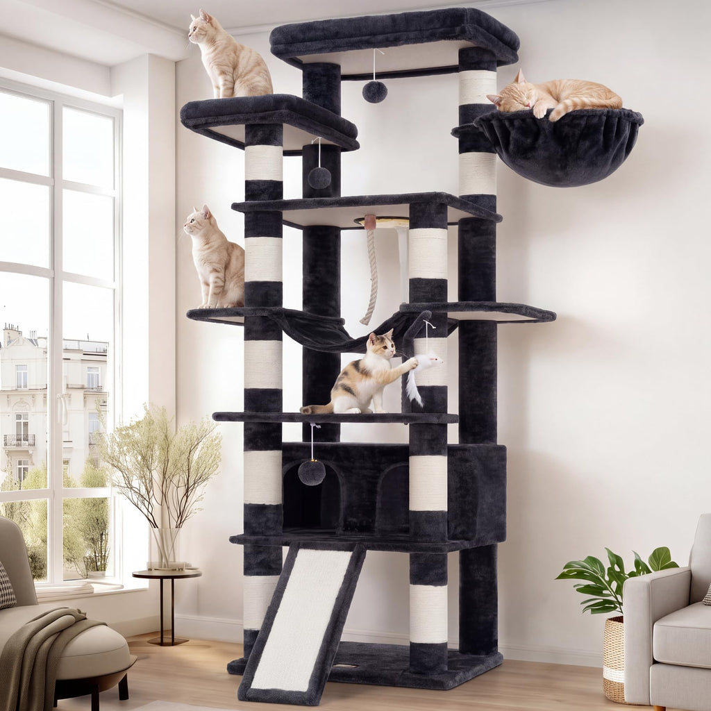 Heybly Cat Tree, 68 inch Multi-Level Cat Tower for Indoor Cats HCT025G