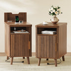 Huuger Narrow End Table with Charging Station, USB-C Port